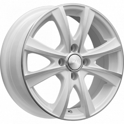 Скад Мальта 5.5x14 4*100 ET43 DIA60.1 Алмаз белый  - «ПСС ПРО»